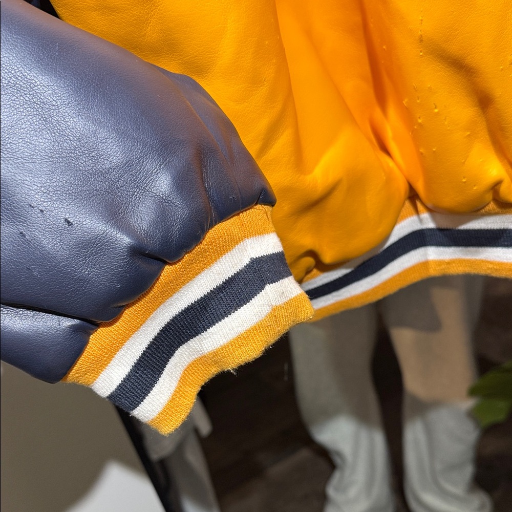 Vintage 90s Michigan Varsity Jacket by Steve and Barry’s Gold and Blue - Picture 10 of 11